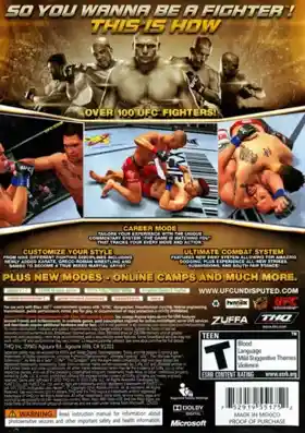 UFC Undisputed 2010 (USA) box cover back